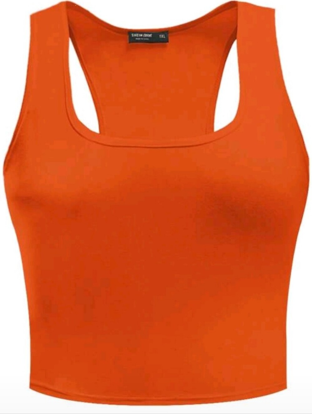 Shein Calvaya Plus Size Women's Solid Color Tank Top Orange Size 0XL